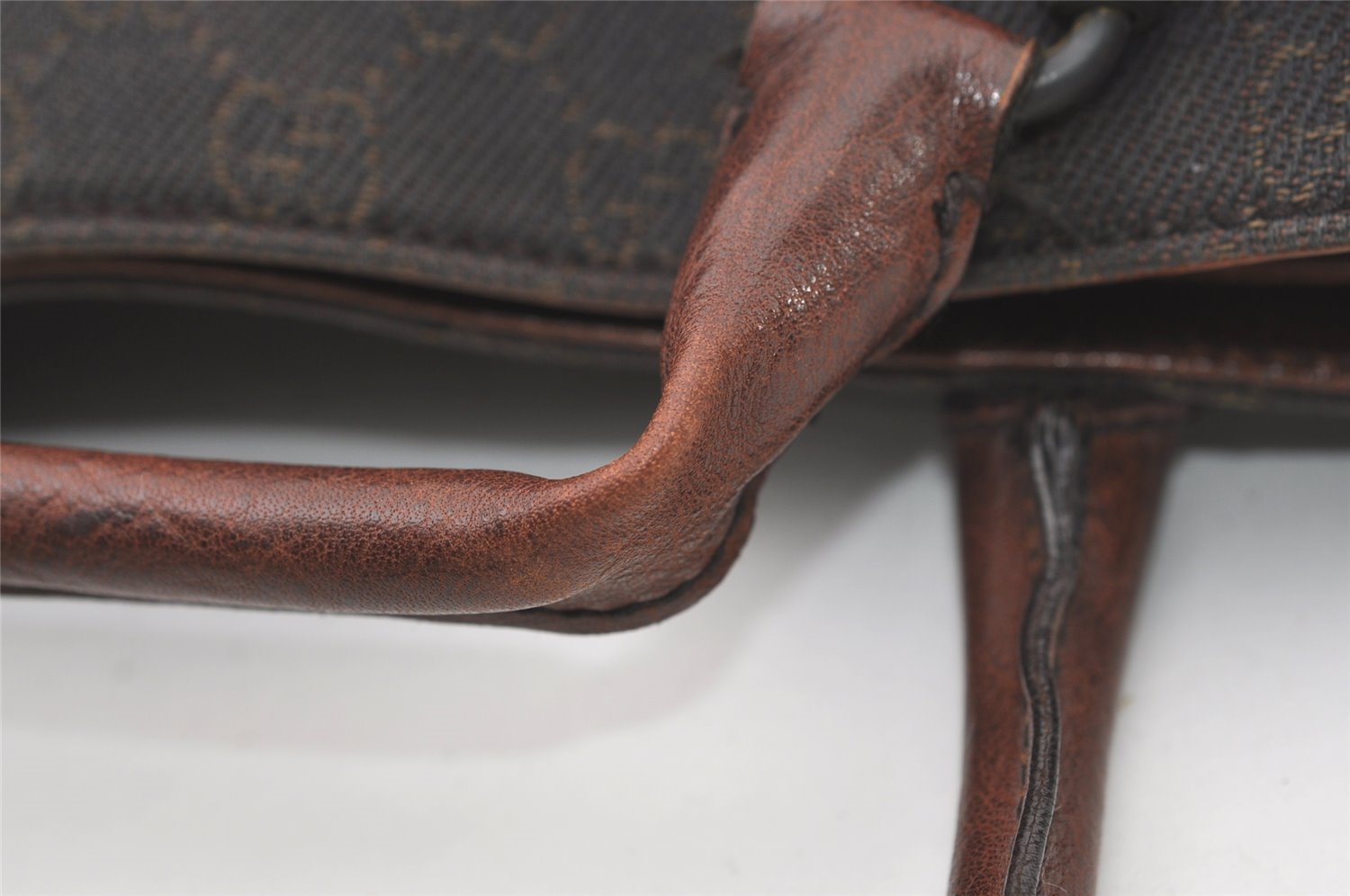 Authentic GUCCI Horsebit Shoulder Tote Bag GG Canvas Leather 101346 Brown 7975J