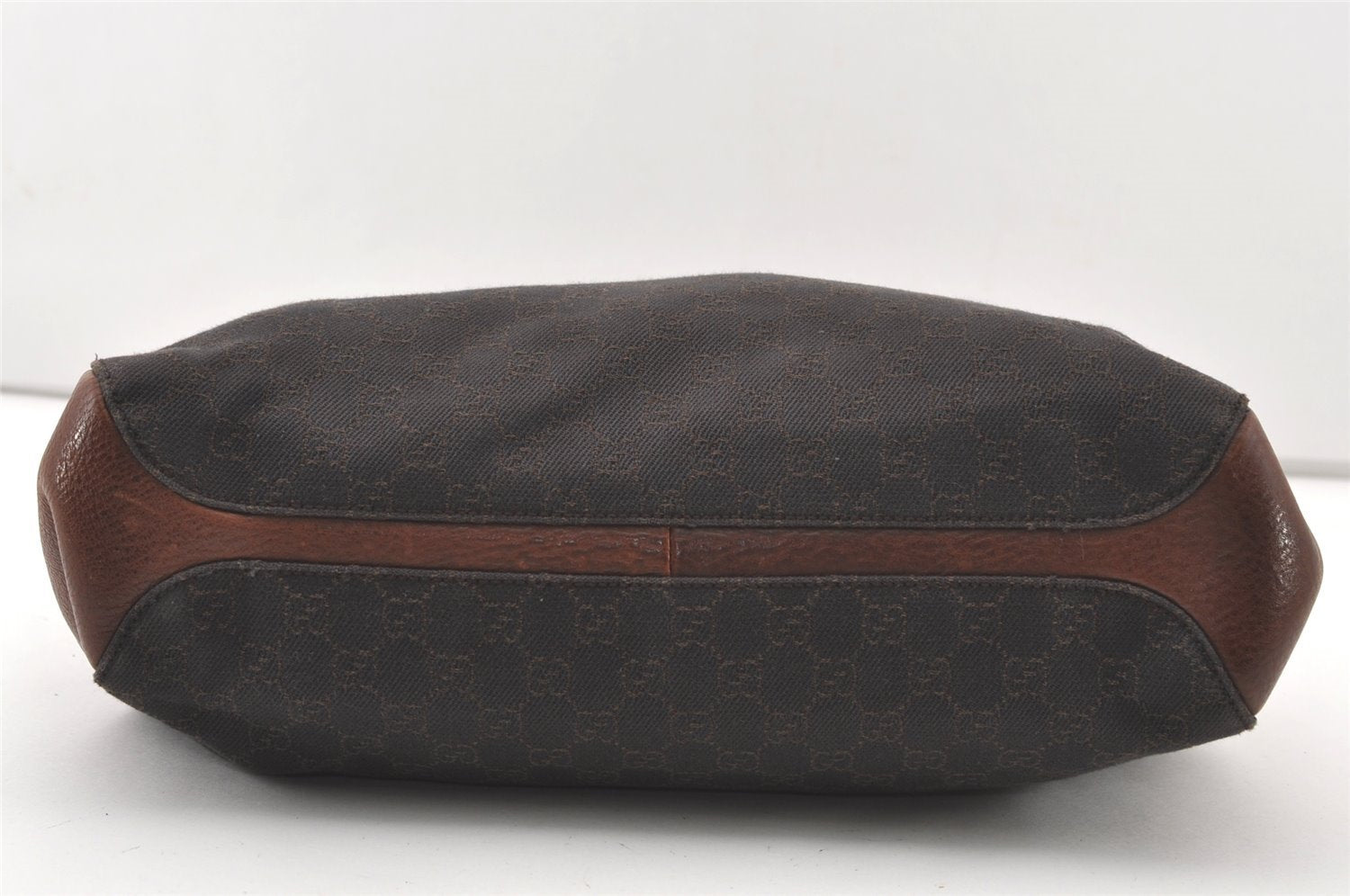 Authentic GUCCI Horsebit Shoulder Tote Bag GG Canvas Leather 101346 Brown 7975J