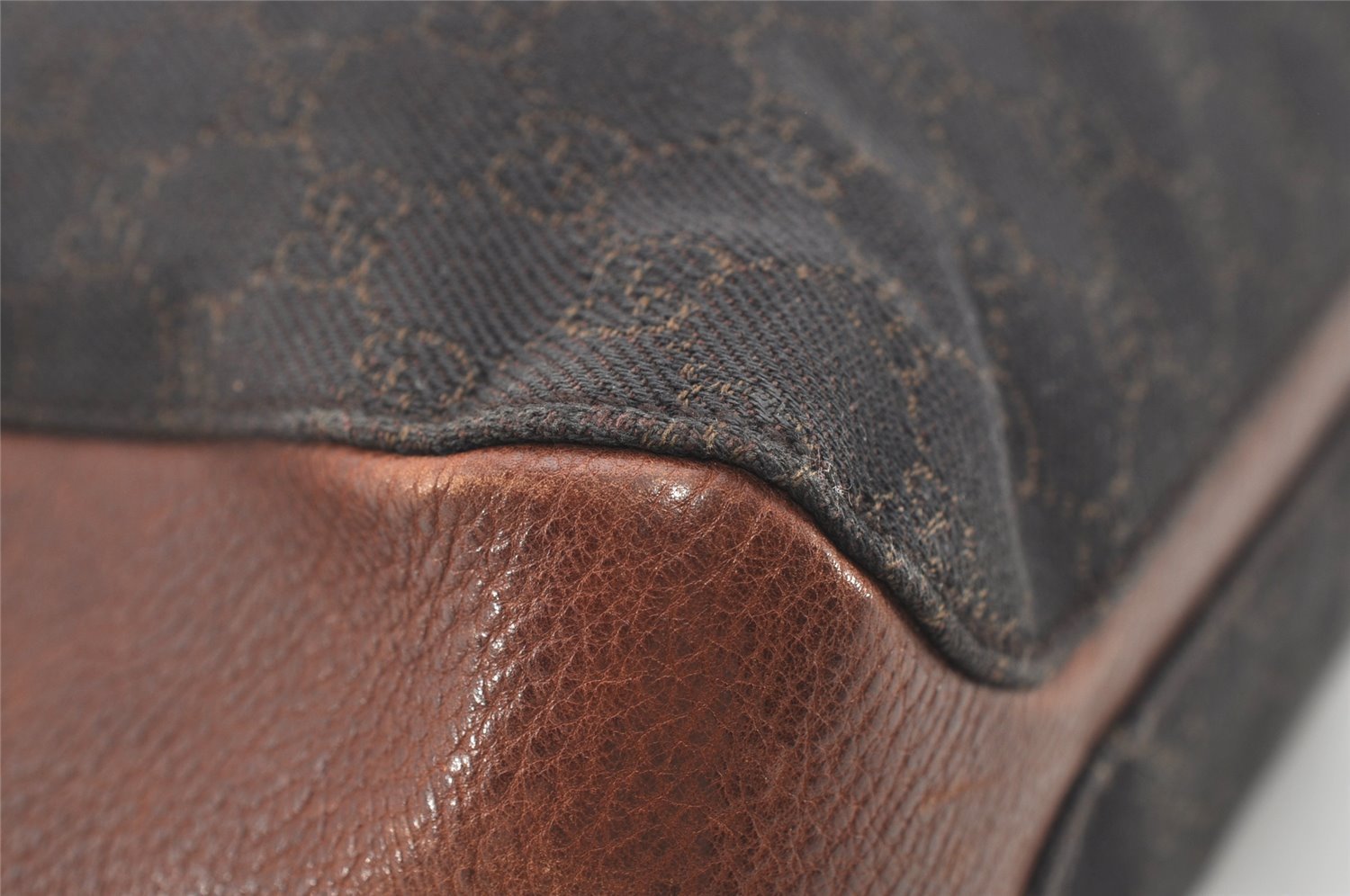 Authentic GUCCI Horsebit Shoulder Tote Bag GG Canvas Leather 101346 Brown 7975J