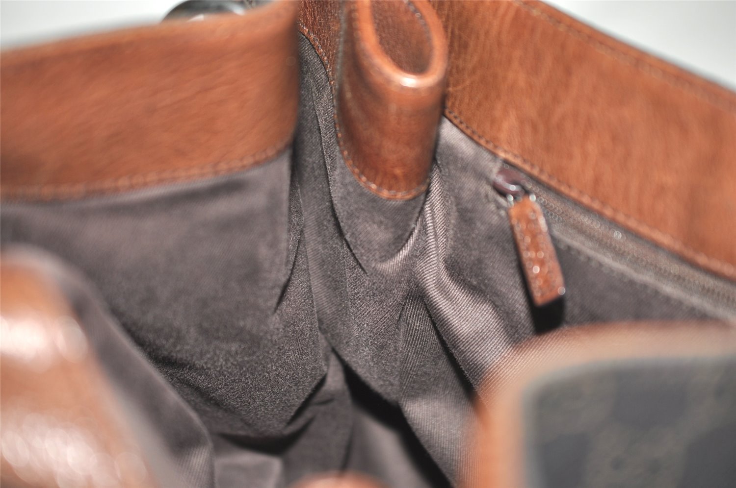 Authentic GUCCI Horsebit Shoulder Tote Bag GG Canvas Leather 101346 Brown 7975J