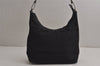 Authentic GUCCI Vintage Shoulder Hand Bag Purse Nylon Leather Black 7976J