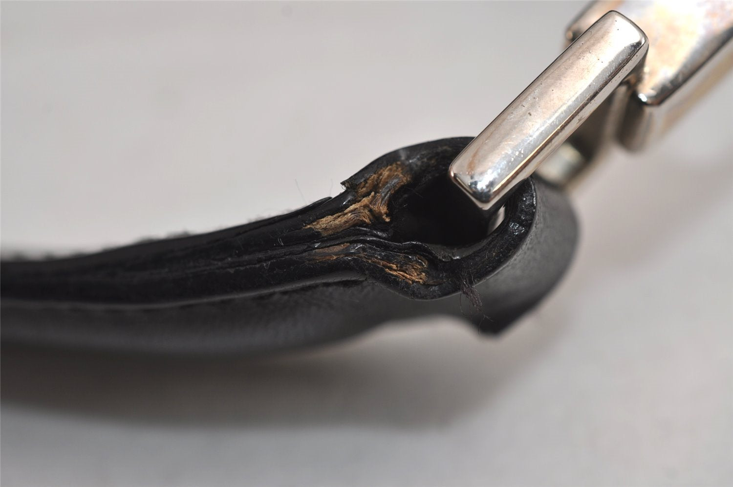 Authentic GUCCI Vintage Shoulder Hand Bag Purse Nylon Leather Black 7976J