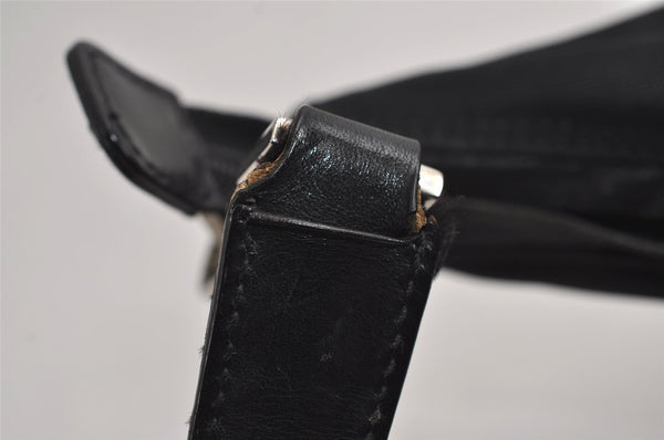 Authentic GUCCI Vintage Shoulder Hand Bag Purse Nylon Leather Black 7976J