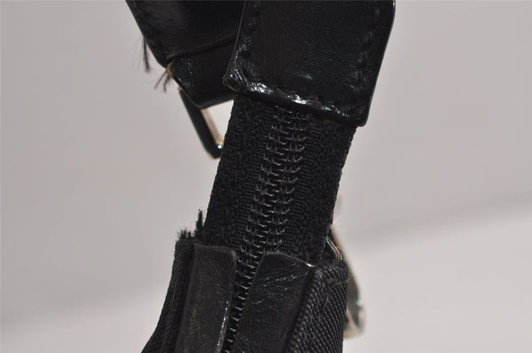 Authentic GUCCI Vintage Shoulder Hand Bag Purse Nylon Leather Black 7976J