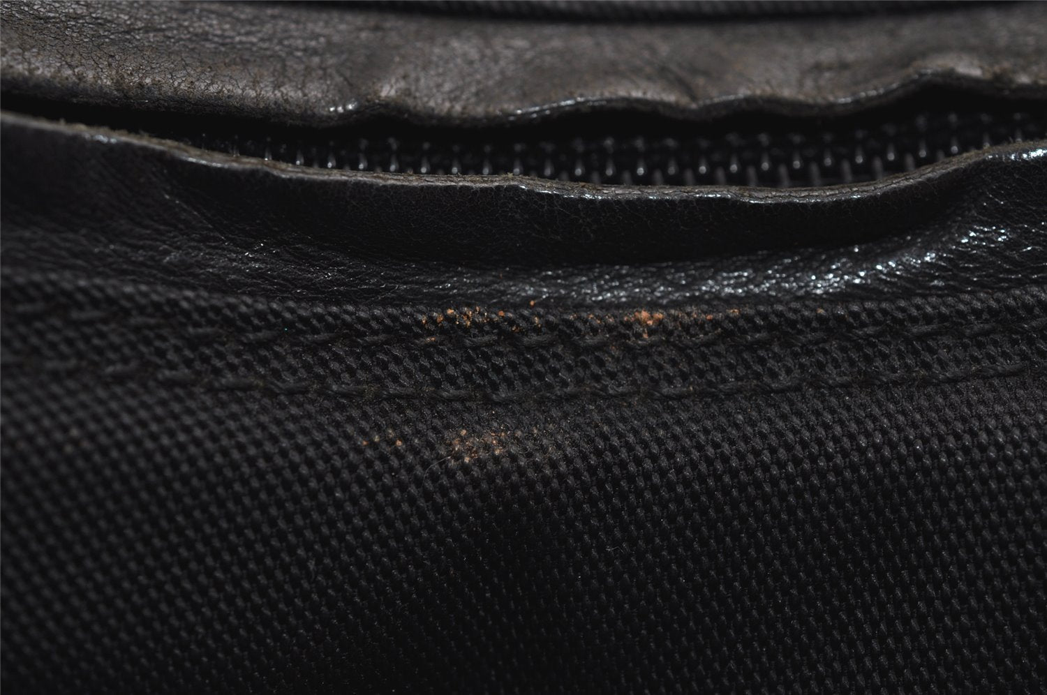 Authentic GUCCI Vintage Shoulder Hand Bag Purse Nylon Leather Black 7976J