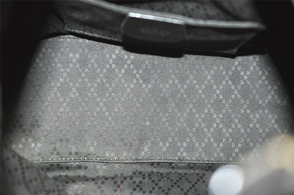 Authentic GUCCI Vintage Shoulder Hand Bag Purse Nylon Leather Black 7976J