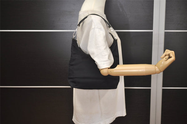 Authentic GUCCI Vintage Shoulder Hand Bag Purse Nylon Leather Black 7976J