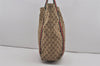 Authentic GUCCI Web Sherry Line Tote Bag GG Canvas Leather 189669 Brown 7977I