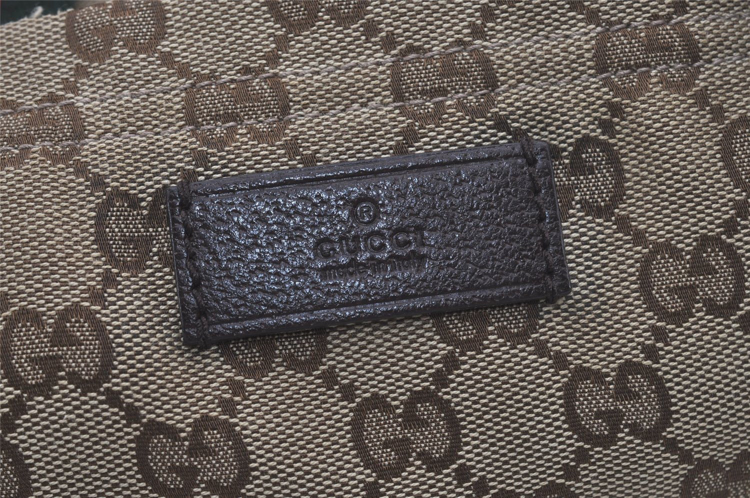 Authentic GUCCI Web Sherry Line Tote Bag GG Canvas Leather 189669 Brown 7977I