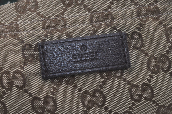 Authentic GUCCI Web Sherry Line Tote Bag GG Canvas Leather 189669 Brown 7977I