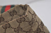 Authentic GUCCI Web Sherry Line Tote Bag GG Canvas Leather 189669 Brown 7977I