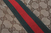Authentic GUCCI Web Sherry Line Tote Bag GG Canvas Leather 189669 Brown 7977I