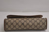 Authentic GUCCI Web Sherry Line Clutch Hand Bag Purse GG PVC Leather Brown 7977J