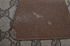 Authentic GUCCI Web Sherry Line Clutch Hand Bag Purse GG PVC Leather Brown 7977J