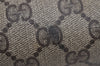 Authentic GUCCI Web Sherry Line Clutch Hand Bag Purse GG PVC Leather Brown 7977J