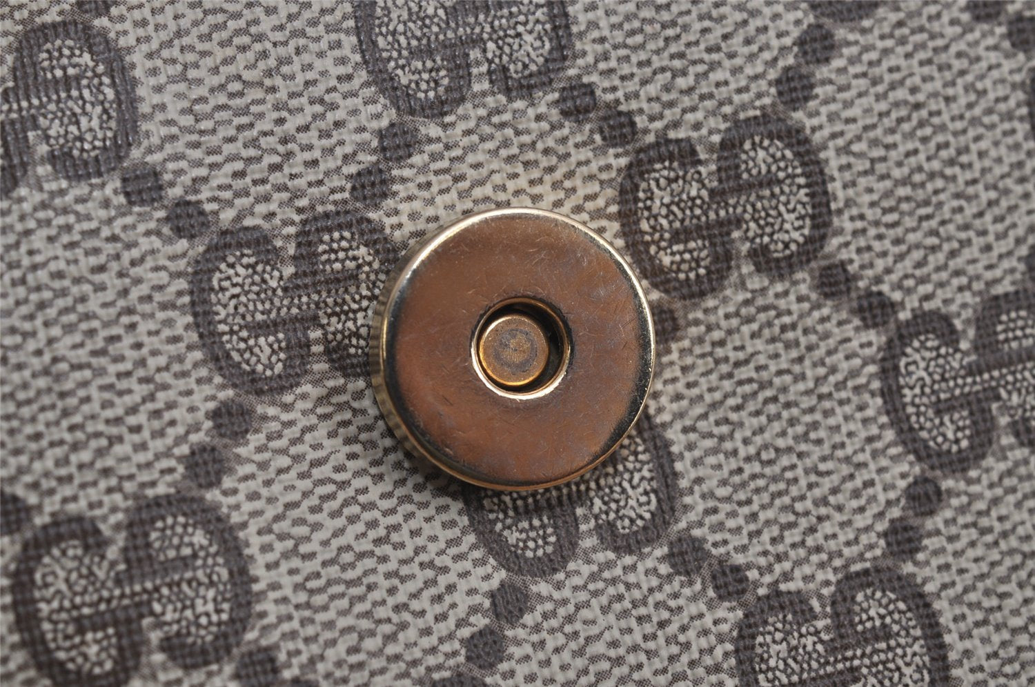 Authentic GUCCI Web Sherry Line Clutch Hand Bag Purse GG PVC Leather Brown 7977J