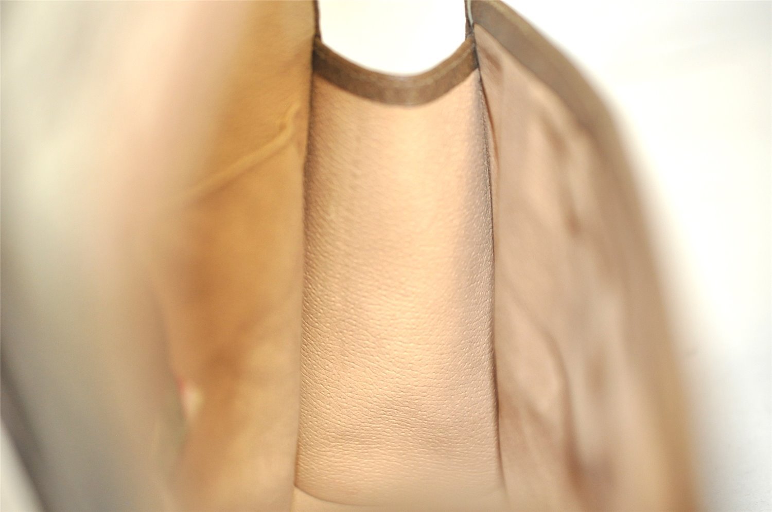 Authentic GUCCI Web Sherry Line Clutch Hand Bag Purse GG PVC Leather Brown 7977J