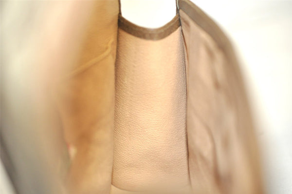 Authentic GUCCI Web Sherry Line Clutch Hand Bag Purse GG PVC Leather Brown 7977J