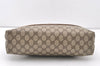 Authentic GUCCI Web Sherry Line Shoulder Tote Bag GG PVC Leather Brown 7978J