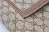 Authentic GUCCI Web Sherry Line Shoulder Tote Bag GG PVC Leather Brown 7978J