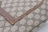 Authentic GUCCI Web Sherry Line Shoulder Tote Bag GG PVC Leather Brown 7978J