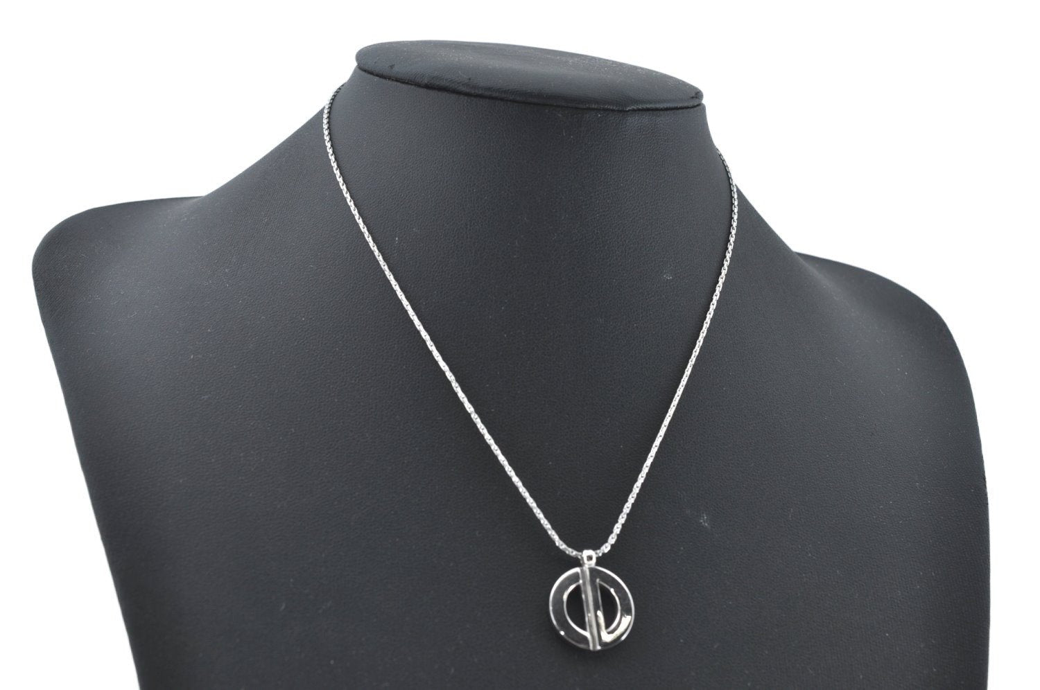 Authentic Christian Dior Silver Tone Chain Necklace CD 7978M