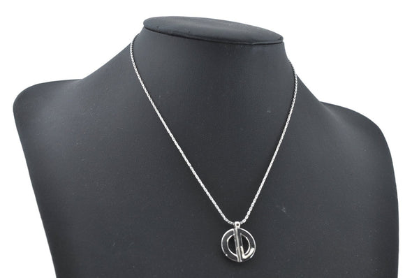 Authentic Christian Dior Silver Tone Chain Necklace CD 7978M