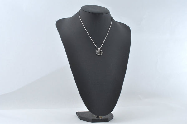 Authentic Christian Dior Silver Tone Chain Necklace CD 7978M