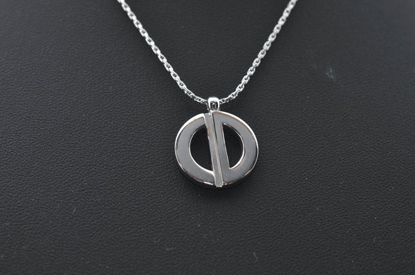 Authentic Christian Dior Silver Tone Chain Necklace CD 7978M