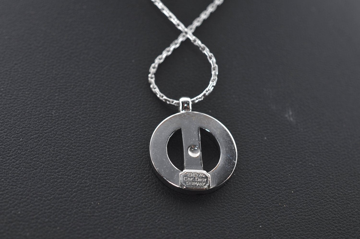 Authentic Christian Dior Silver Tone Chain Necklace CD 7978M