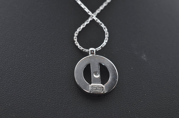 Authentic Christian Dior Silver Tone Chain Necklace CD 7978M