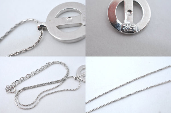 Authentic Christian Dior Silver Tone Chain Necklace CD 7978M