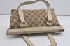 Authentic GUCCI Abbey Hand Tote Bag Purse GG Canvas Leather 141471 Brown 7979I
