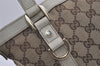 Authentic GUCCI Abbey Hand Tote Bag Purse GG Canvas Leather 141471 Brown 7979I