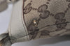 Authentic GUCCI Abbey Hand Tote Bag Purse GG Canvas Leather 141471 Brown 7979I