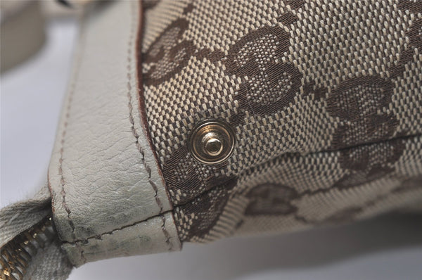 Authentic GUCCI Abbey Hand Tote Bag Purse GG Canvas Leather 141471 Brown 7979I