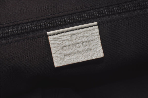 Authentic GUCCI Abbey Hand Tote Bag Purse GG Canvas Leather 141471 Brown 7979I