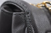 Authentic Salvatore Ferragamo Gancini Leather Chain Shoulder Bag Gray 7980I