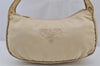 Authentic PRADA Vintage Nylon Tessuto Shoulder Hand Bag Purse Beige White 7980J