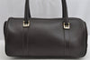 Authentic GUCCI Vintage Hand Boston Bag Purse Leather Brown 7981I