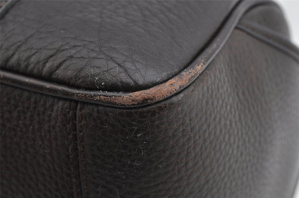 Authentic GUCCI Vintage Hand Boston Bag Purse Leather Brown 7981I