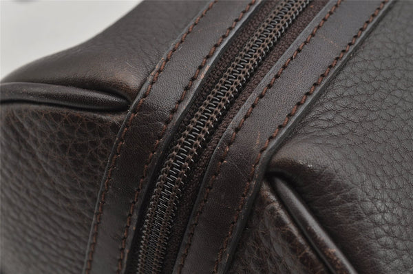 Authentic GUCCI Vintage Hand Boston Bag Purse Leather Brown 7981I