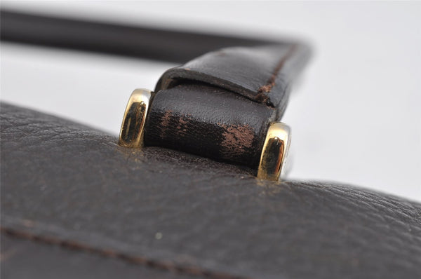 Authentic GUCCI Vintage Hand Boston Bag Purse Leather Brown 7981I