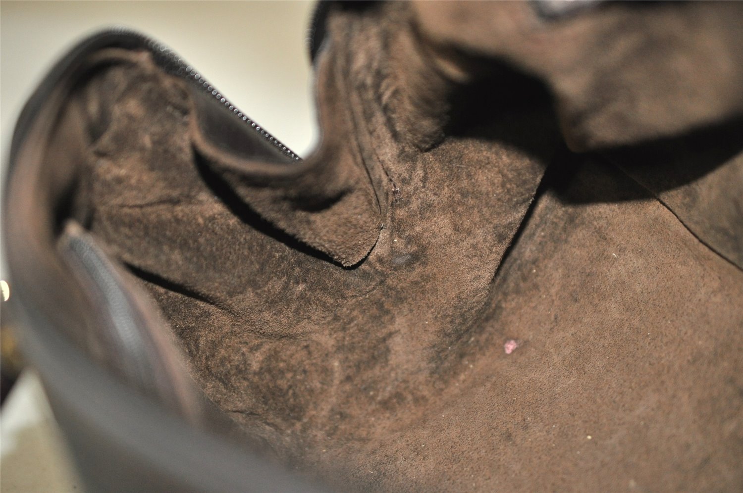 Authentic GUCCI Vintage Hand Boston Bag Purse Leather Brown 7981I