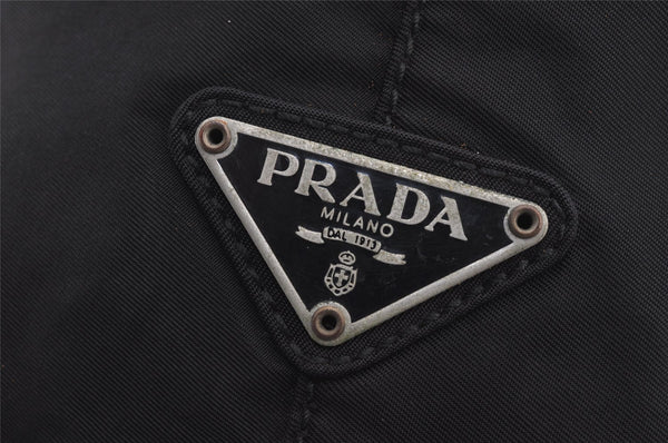 Authentic PRADA Vintage Nylon Tessuto Plastic Tote Hand Bag Purse Black 7981J