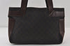 Authentic GUCCI Vintage Shoulder Tote Bag GG Canvas Leather 73983 Brown 7982I