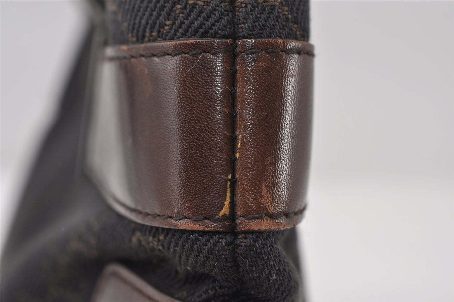 Authentic GUCCI Vintage Shoulder Tote Bag GG Canvas Leather 73983 Brown 7982I