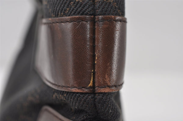 Authentic GUCCI Vintage Shoulder Tote Bag GG Canvas Leather 73983 Brown 7982I