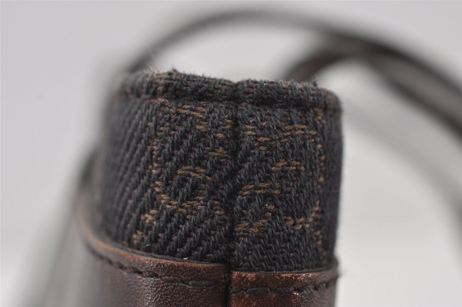 Authentic GUCCI Vintage Shoulder Tote Bag GG Canvas Leather 73983 Brown 7982I