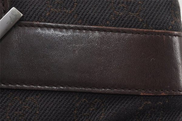 Authentic GUCCI Vintage Shoulder Tote Bag GG Canvas Leather 73983 Brown 7982I